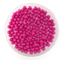 Solid pink round acrylic beads holeless plastic loose beads for DIY toy crafts decoration - 6mm / Rose Red
