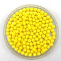 Solid yellow acrylic round beads, non-hole plastic loose marbles for DIY crafts and toys. - 6mm / Yellow