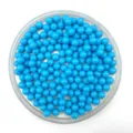 Solid blue acrylic round beads, smooth surface, perfect for DIY jewelry making and toys. - 6mm / Lake Blue