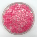 Close-up detail of pink translucent star acrylic beads, perfect for DIY jewelry making accessories. - 6mm / Pink