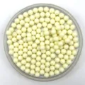 Solid acrylic round holeless beads detail shot, smooth cream color diy craft marble accessories. - 6mm / Off White