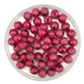 Fuchsia acrylic crinkle textured round beads for DIY craft jewelry making supplies - 8mm (2000 Pcs) / Rose Red