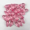 12x24mm pink acrylic teardrop beads for DIY jewelry making, curtains, and handmade accessories. - Pink