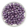 Detailed view of purple frosted acrylic wrinkle beads, perfect for DIY jewelry making accessories. - Purple