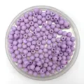 Matte purple acrylic round beads for DIY handmade jewelry bracelets crafting details view - Light Purple