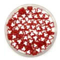 Detailed close-up of red and white acrylic butterfly beads for DIY jewelry crafting. - 10mm / Red