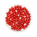 Red transparent faceted acrylic earth beads detail, perfect for DIY handmade jewelry crafts. - 8mm / Red