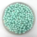 Matte acrylic round beads in spring colors for DIY jewelry making and kids bracelets. - Light Blue