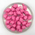 Pink cupcake shaped DIY beads with hanging hole, solid plastic craft beads for kids jewelry. - Pink