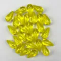 Yellow acrylic teardrop pendant beads, 12x24mm straight hole loose beads for DIY handmade jewelry. - Yellow