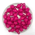 Pink cupcake shape plastic pendant beads detail, perfect for DIY jewelry making and crafts. - Rose Red