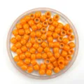 Solid orange plastic barrel beads for DIY jewelry making, hair braiding and craft projects. - 6*8mm / Orange Red