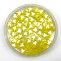 Close-up view of yellow and white acrylic butterfly beads for DIY jewelry design and phone chains. - 10mm / Yellow