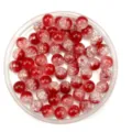 Red crackled glass beads for DIY jewelry making bracelets necklaces handmade crafts. - 8mm / Red