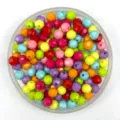 Colorful acrylic faceted beads, macaron multi-color DIY jewelry accessories for necklace and bracelet. - 6mm / Multicolor
