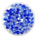 Blue crackle glass beads for DIY jewelry making, beautiful handmade craft gemstone spacer beads. - 8mm / Blue
