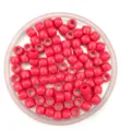 Close-up detail of solid pink plastic barrel beads in a clear container for DIY crafts. - 6*8mm / Rose Red