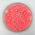 Pink matte acrylic round beads for DIY handmade bracelets and children jewelry making - 6mm / Watermelon red
