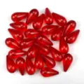 Red acrylic teardrop beads 12x24mm crystal loose charms for DIY jewelry making crafts. - Red