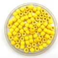 Bright yellow plastic barrel beads, 6x8mm large hole craft beads for hair braiding and DIY jewelry making. - 6*8mm / Yellow