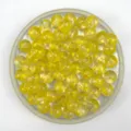 Transparent acrylic crackle round beads yellow speckle DIY bracelet jewelry making detail view - 10mm / Yellow