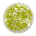 Detail view of yellow-green crackle glass beads for handmade DIY jewelry crafting and bracelets. - 10mm / Yellow