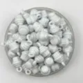 Perles en vrac blanches en forme de gâteau DIY avec trous de suspension accessoires - Blanc