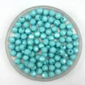 Light blue faceted acrylic loose beads detail, perfect for DIY jewelry and bracelet crafting. - 6mm / Lake Blue