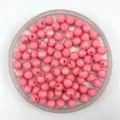 Pink acrylic faceted loose beads detail shot, ideal for making DIY jewelry accessories. - 6mm / Pink