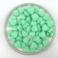 Mint green matte heart loose beads DIY straight hole macaron bracelet jewelry making. - 12mm / Light Green