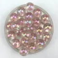 Close-up of 12-16MM mermaid glitter acrylic round beads, ideal for DIY crafts and accessories. - 12mm / Pink