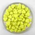 Matte yellow heart loose beads, acrylic straight hole diy charm for bracelet jewelry making. - 12mm / Lemon Yellow