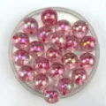 Pink mermaid iridescent glitter loose beads for DIY phone chains and keychains 12-16mm - 12mm / Rose Red