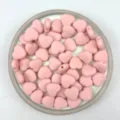 Pink acrylic heart loose beads for DIY handmade bracelets jewelry accessories detail shot - 12mm / Pink