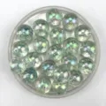 Transparent iridescent glitter round beads close-up detail for DIY craft accessories making. - 12mm / Lake Blue