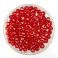 Red faceted acrylic beads detail, perfect for DIY jewelry making, crystal loose beads craft supply. - 6mm / Red