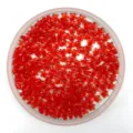 Detailed close-up view of red transparent star-shaped acrylic beads for DIY jewelry making accessories. - 6mm / Red