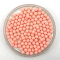 Solid pink round acrylic beads for DIY crafts and jewelry making, smooth surface. - 6mm / Watermelon red