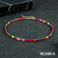 Boheemse kleurrijke TILA kralen choker ketting voor dames, stijlvolle strandvakantie sieraden. - Stijl (NE2680-A)