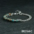 Stijlvolle halfedelsteen en metalen ketting armband voor trendy dagelijkse mode en stijl. - Larimar Stijl(BR2164) / Blauw