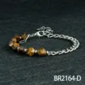 Armband van tigerogen steen en metalen ketting, gefacetteerde edelsteen sieraden voor dagelijks. - Gele Tijgeroog Stijl(BR2164) / Geel