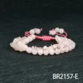 Handgemaakte roze kristal kralen armband, dubbellaagse stackable halfedelsteen sieraden. - Rozenkwarts Stijl (BR2157-E)