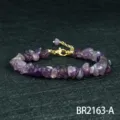 Natuurlijke amethist onregelmatige steen armband met vergulde verstelbare ketting sieraden. - Amethist Stijl (BR2163-A)