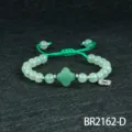 Groene kralen klaver gevlochten armband verstelbare variant modieus stijlvol cadeau - Klavertje Vier Armband (BR2162-D) / Groene Aventurijn
