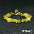 Chique onregelmatige edelsteen armband met vergulde ketting en verstelbare sluiting. - Koreaanse Jade Stijl (BR2163-C)