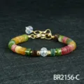 Kleurrijke Toermalijn Kralen Armband 6mm Veelkleurige Edelsteen Sieraden voor Dames - Toermalijn Stijl (BR2156-C)