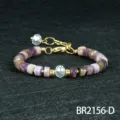Vrouwen Kleurrijke Toermalijn Edelsteen Kraal Armband Variant Ontwerp Meerkleurige Luxe Sieraden - Amethist Stijl (BR2156-D)