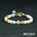 Kleurrijke halfedelstenen kralenarmband met gouden karabijnsluiting voor vrouwen - Amazoniet Stijl (BR2156-E)