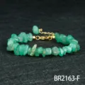 Groene onregelmatige steen armband verstelbare gouden ketting niche design sieraden - Groene Aventurijn Stijl (BR2163-F)
