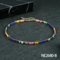 Kleurrijke TILA kralen choker ketting boho stijl zomer strand dames sieraden ketting nieuw. - Stijl (NE2680-B)